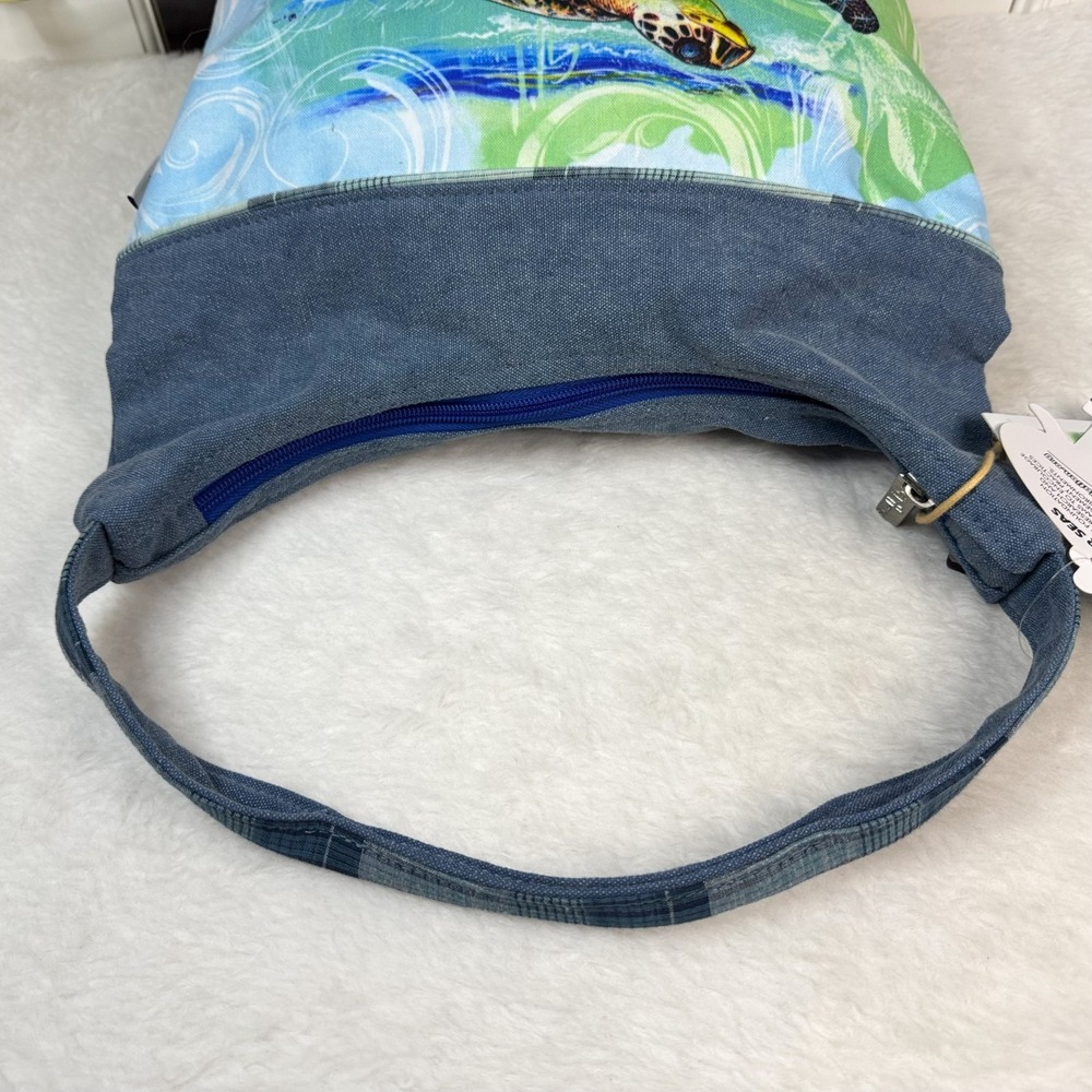 Guy Harvey Purse NWT Sea Turtle Fish Hobo Shoulder Bag Canvas Beach Tote - Picture 11 of 16